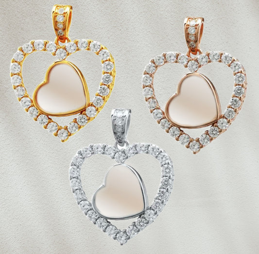 Muttermilch-Schmuck-Anhänger mit doppelter Liebe – vergoldet – Silber – rosé vergoldet