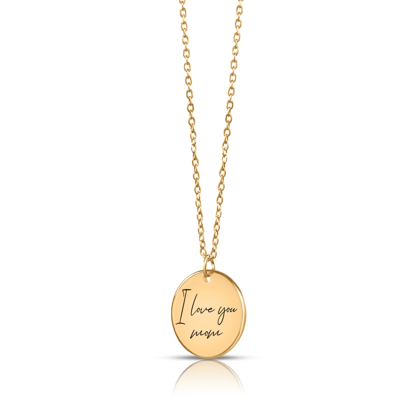 Upload je geschreven tekst of tekening voor deze munt ketting gepersonaliseerd - zilver - rosé goud - goud