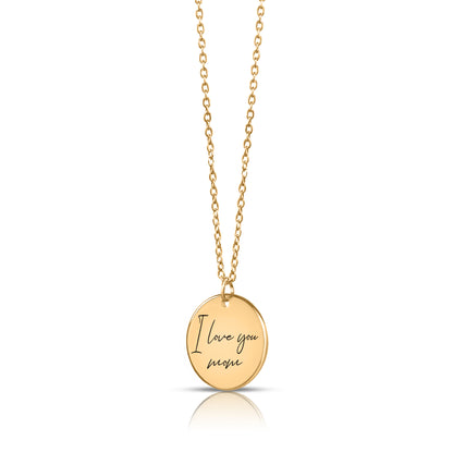 Upload je geschreven tekst of tekening voor deze munt ketting gepersonaliseerd - zilver - rosé goud - goud