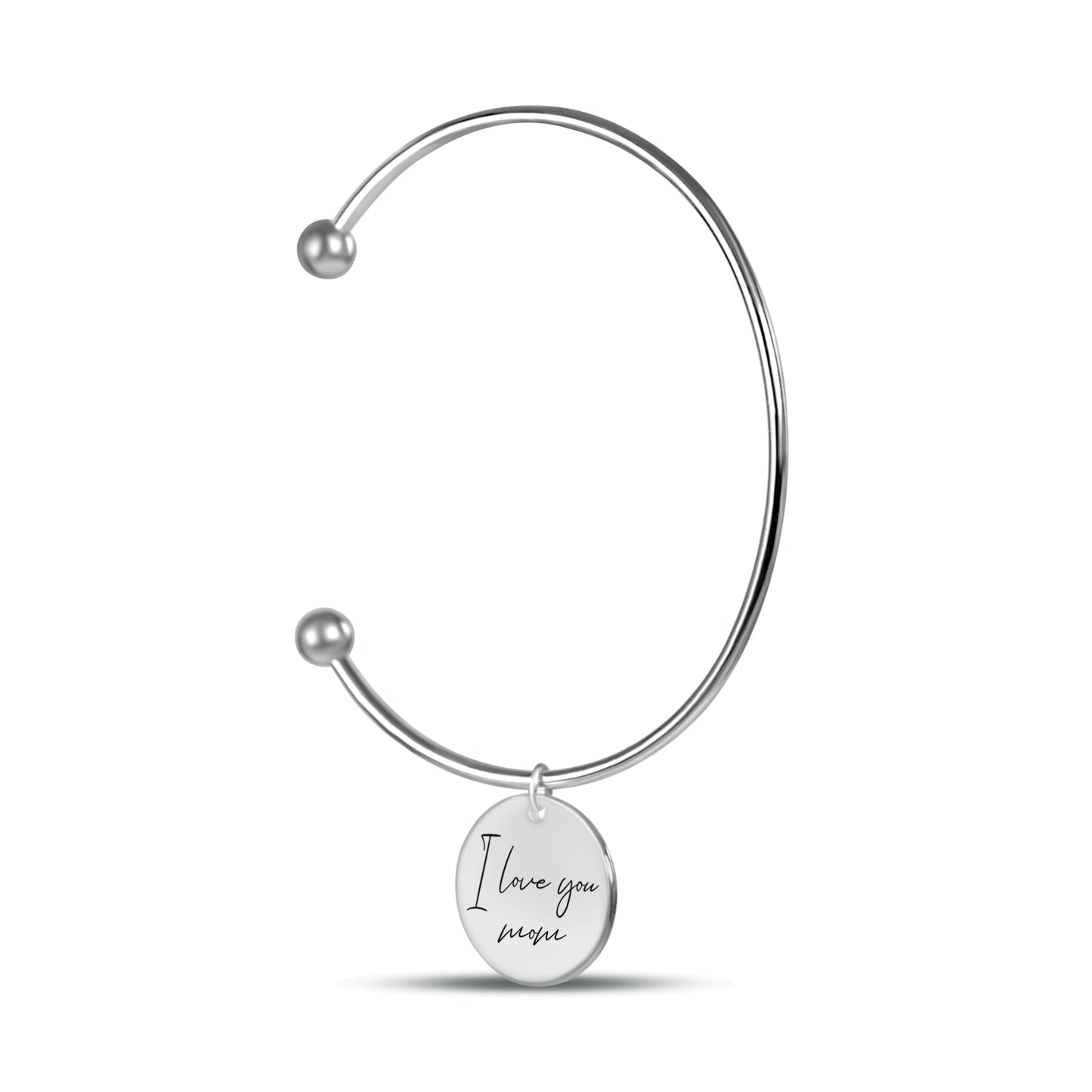 Door jou hand geschreven tekst op onze munt bangle - goud - rosé goud - zilver